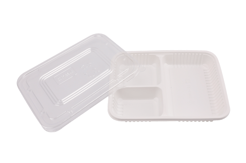 Eco-friendly Three Grid Lunch Box