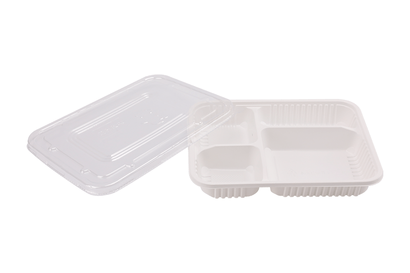 Eco-friendly Plastic Four Grid Lunch Box