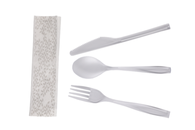 Disposable Frosted Plastic Tableware Knife ,Fork And Spoon With Plastic Bag