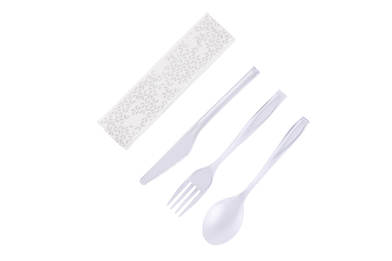 Disposable Frosted Plastic Tableware Knife ,Fork And Spoon With Plastic Bag