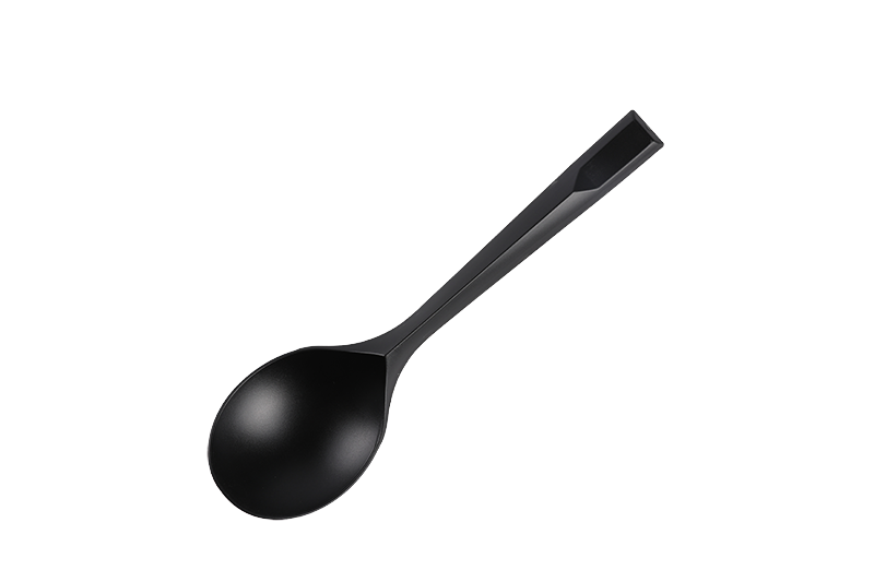 Black Disposable Long Handle Dessert /Ice Cream Middle Size Spoon 