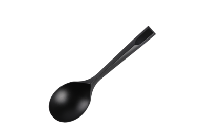 Black Disposable Long Handle Dessert /Ice Cream Middle Size Spoon 