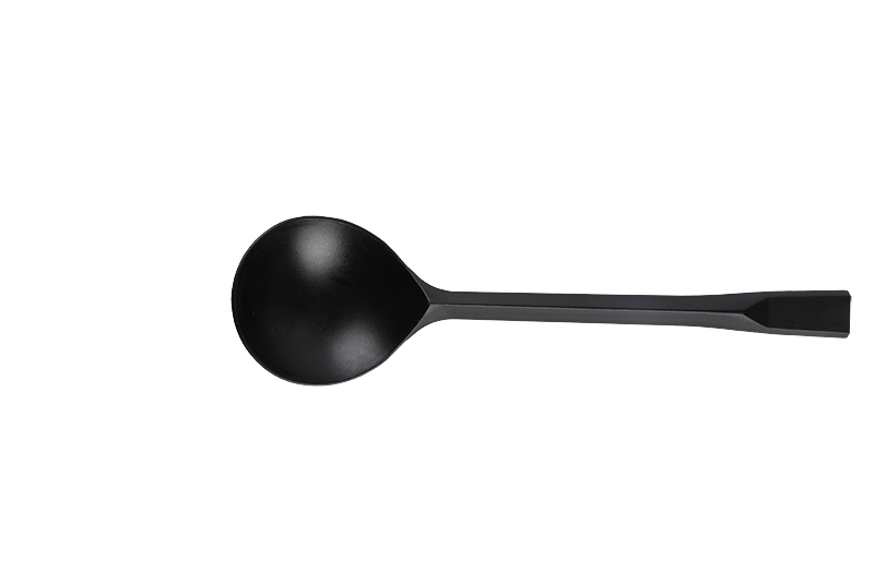 Black Disposable Long Handle Dessert /Ice Cream Spoon 