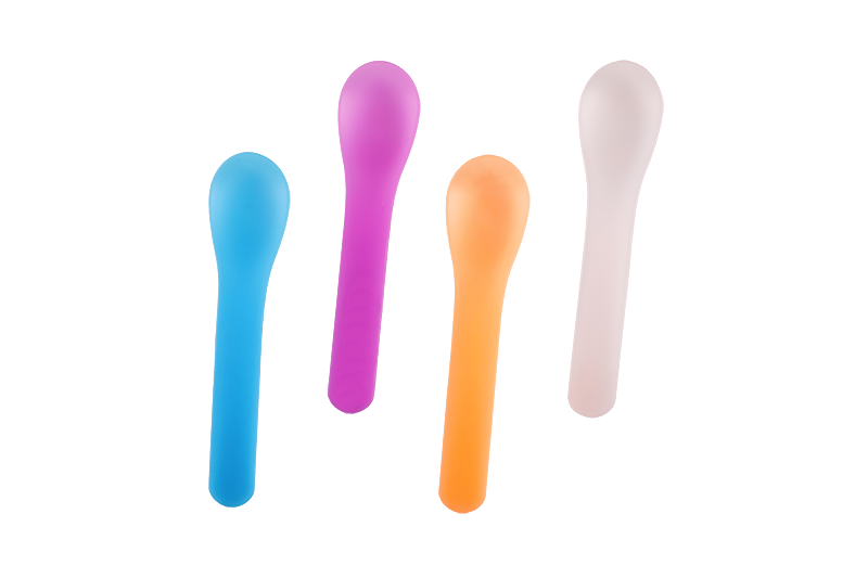 Disposable Plastic Baby Safety Discolored Ice Cream Spoon