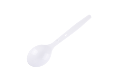 Disposable Plastic White Takeaway Folding Round Big Size Spoon  