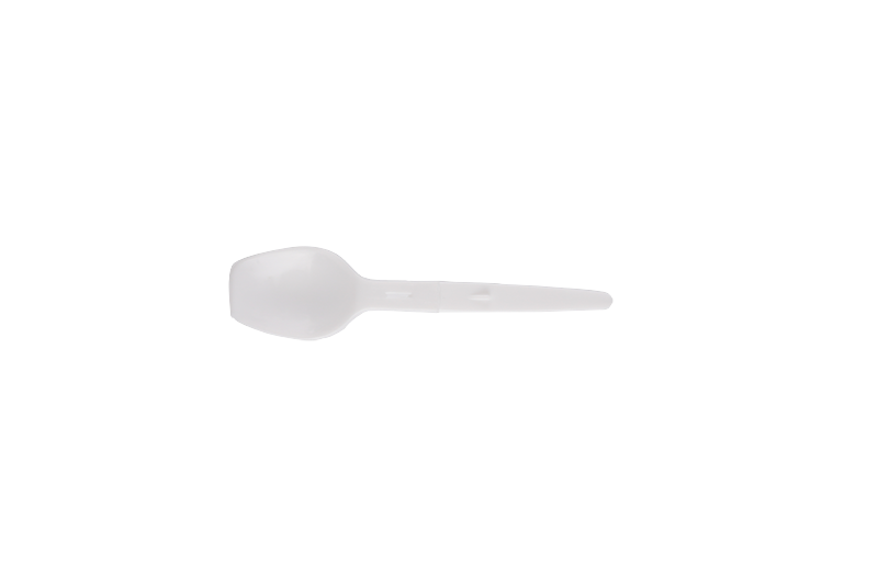 Disposable Plastic White Takeaway Folding Round Mini Size Spoon  