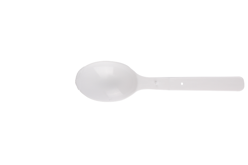 Disposable Plastic White Takeaway Folding Round Small Size Spoon  