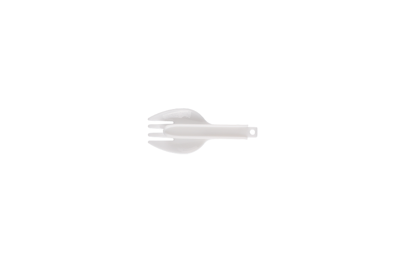 Disposable Plastic White Takeaway Folding Mini Size Round Spork 