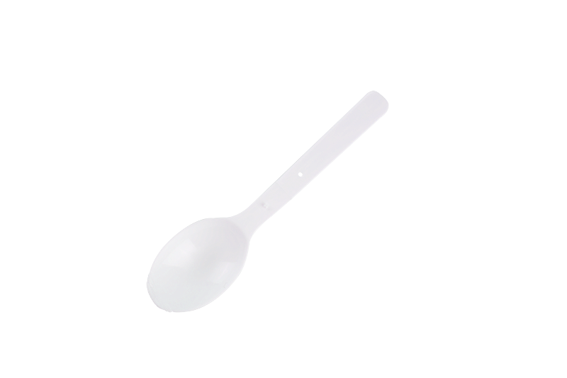 Disposable Plastic White Takeaway Folding Round Small Size Spoon  