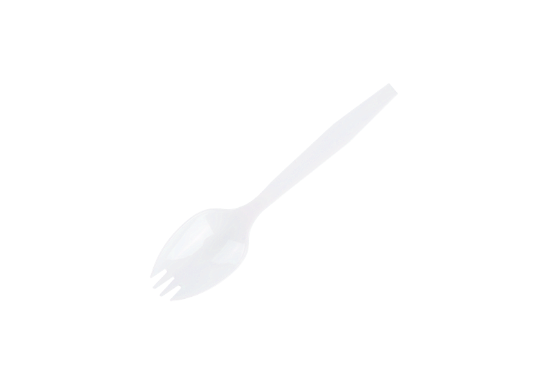 White Disposable Plastic Long Handle Spork