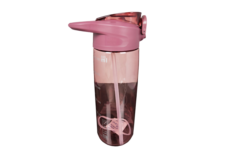 800ml Plastic Outdoor Drinking Water Bottle W Straw