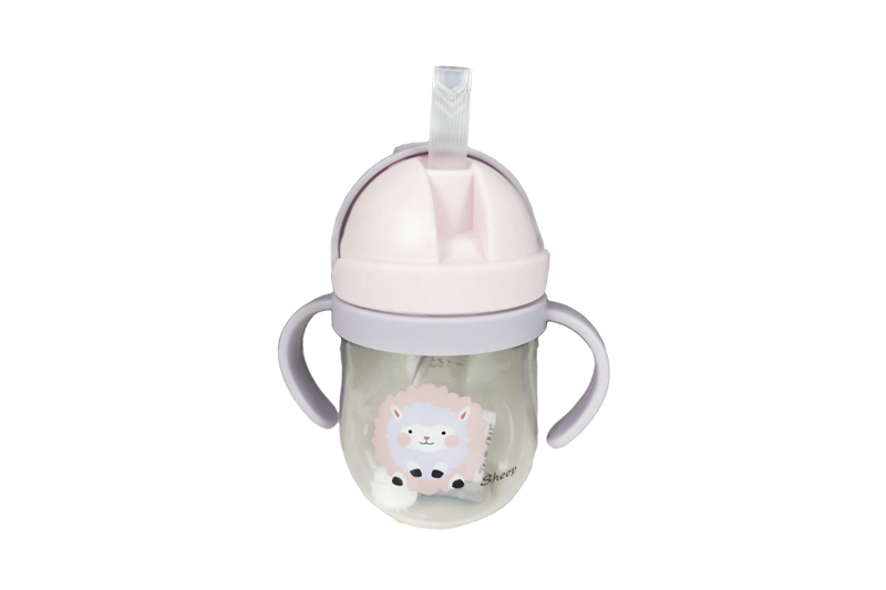 300ml  Children Straw Water Bottle With Double Handle