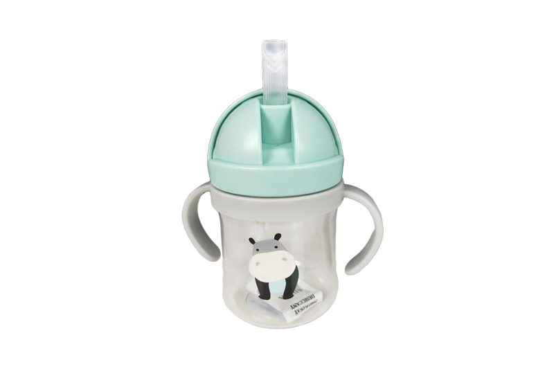 300ml  Children Straw Water Bottle With Double Handle